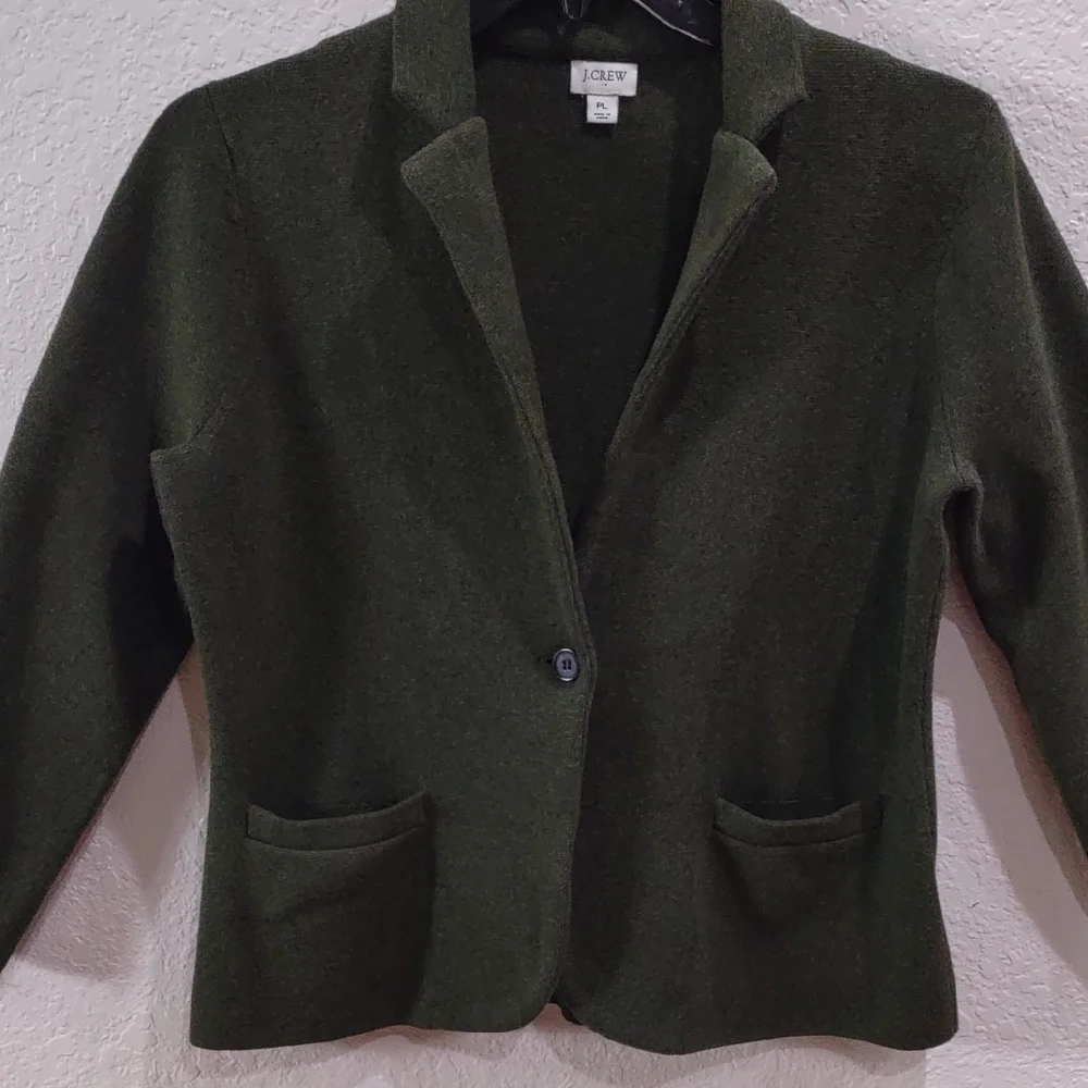 J. Crew Green Blazer Structured Suit Jacket - Picture 4 of 16